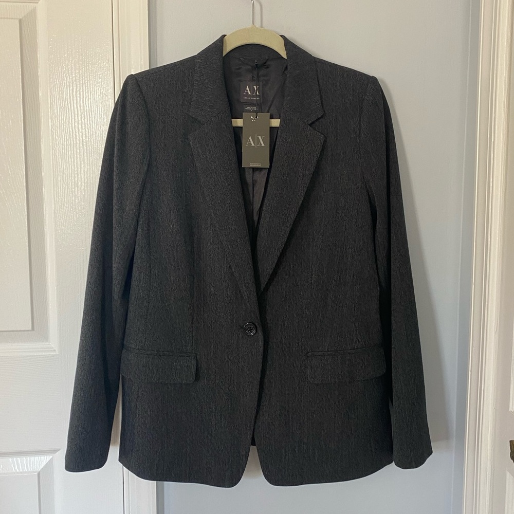 Armani Exchange charcoal grey oversized blazer